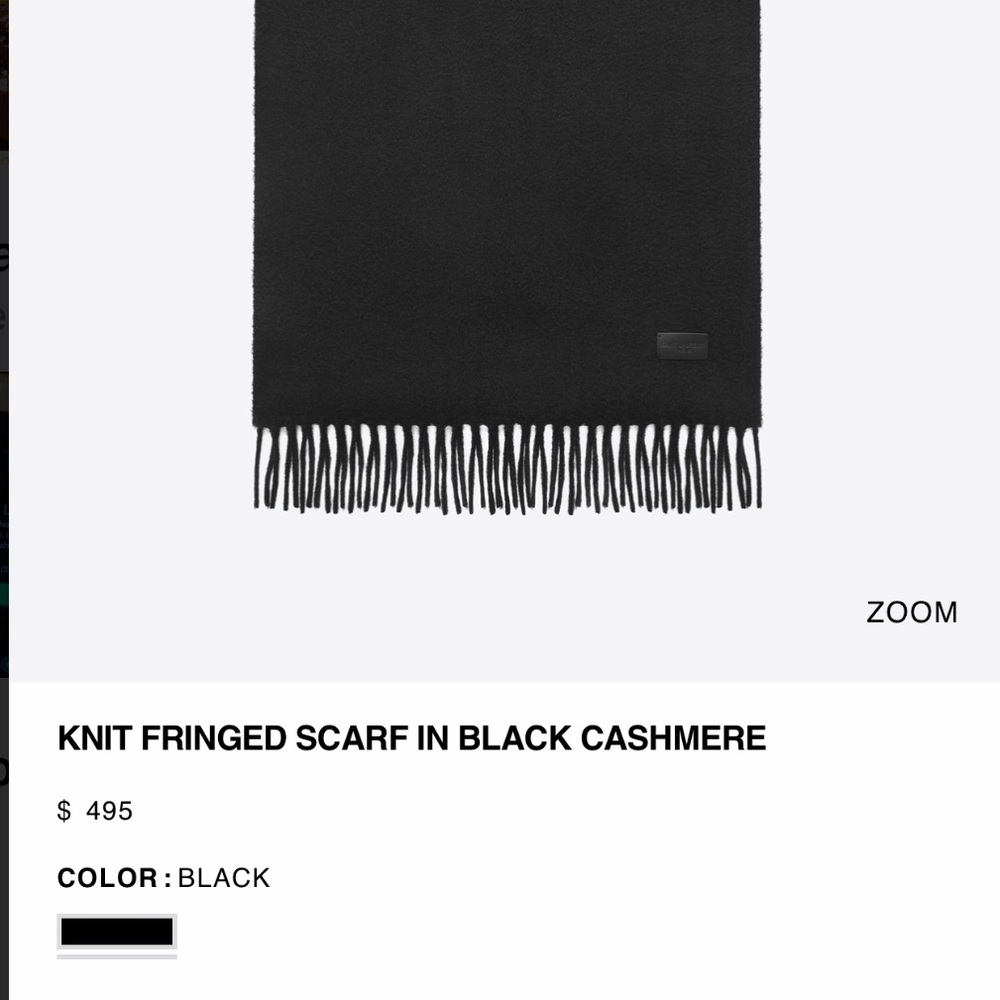 Saint Laurent Cashmere Knit Fringed Scarf